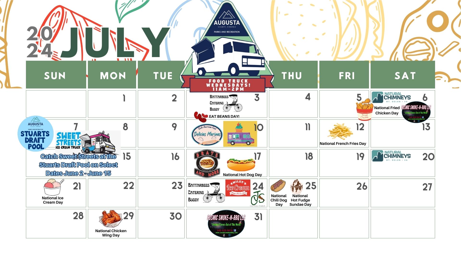 July Food Truck Calendar